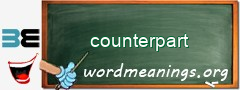 WordMeaning blackboard for counterpart